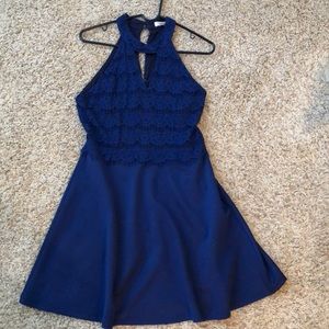 Lacey Fit & Flare Navy Blue Dress